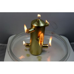 Velón 7 mechas Dorado