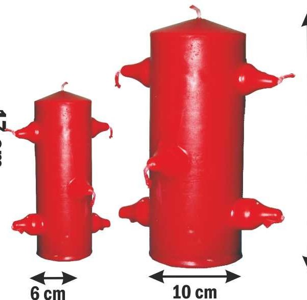 VELON 7 MECHAS ROJO Gigante (25 cm x 10 cm ) magias muy potentes