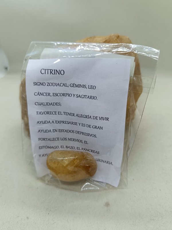Canto rodado, pulido Cuarzo Citrino ( Prosperidad) - Imagen 2