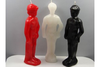 VELAS  HOMBRE 24  cm.( rojo, blanco o negro)