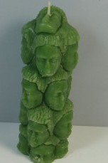 Velón mil caras verde.