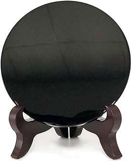 Espejo de obsidiana de 15 cm. con soporte