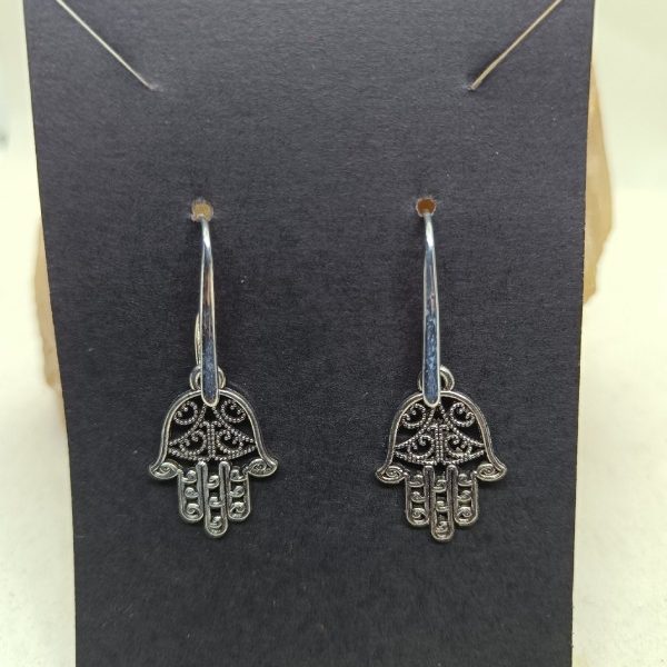 Pendientes Mano de Fátima (acero)