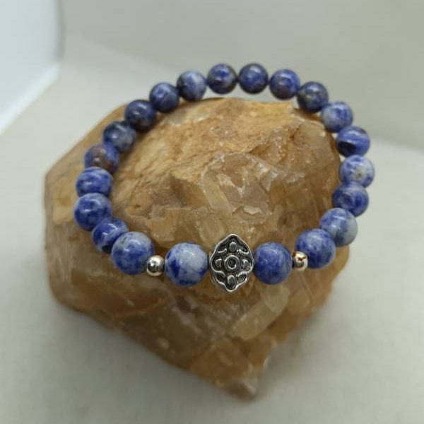 Pulsera Sodalita con Ojo de la vida y Plata