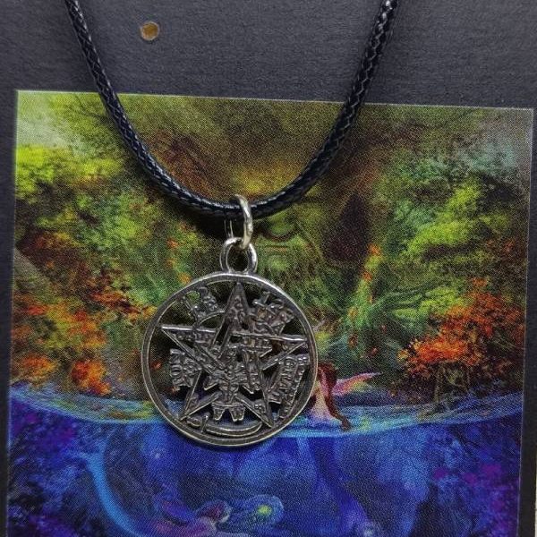 Colgante Tetragramatón Envejecido Plata