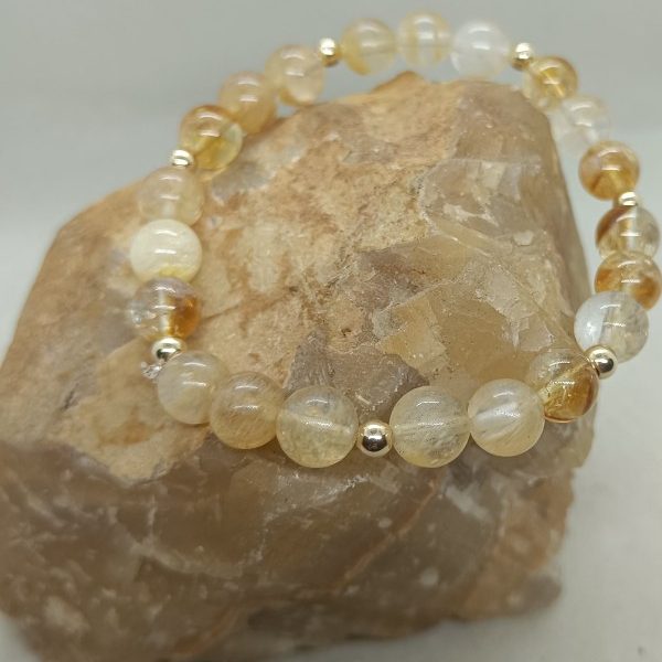 Pulsera Citrino y Oro de 14 k