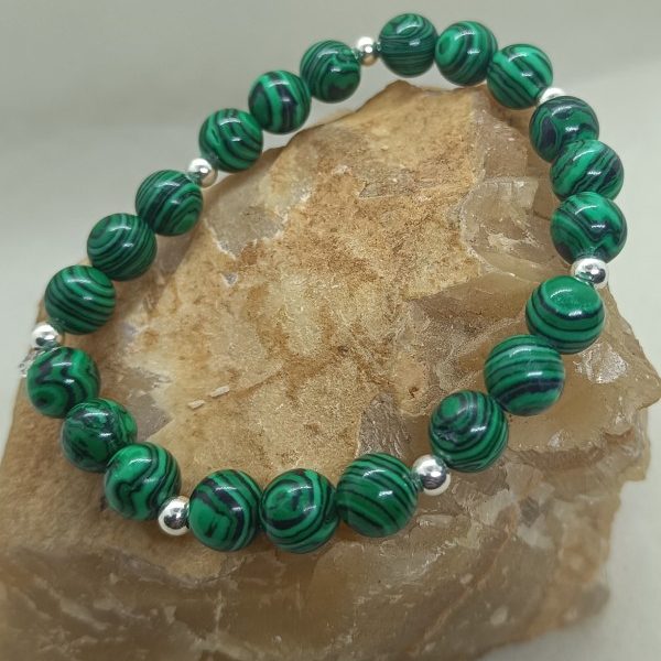 Pulsera malaquita y Plata S925