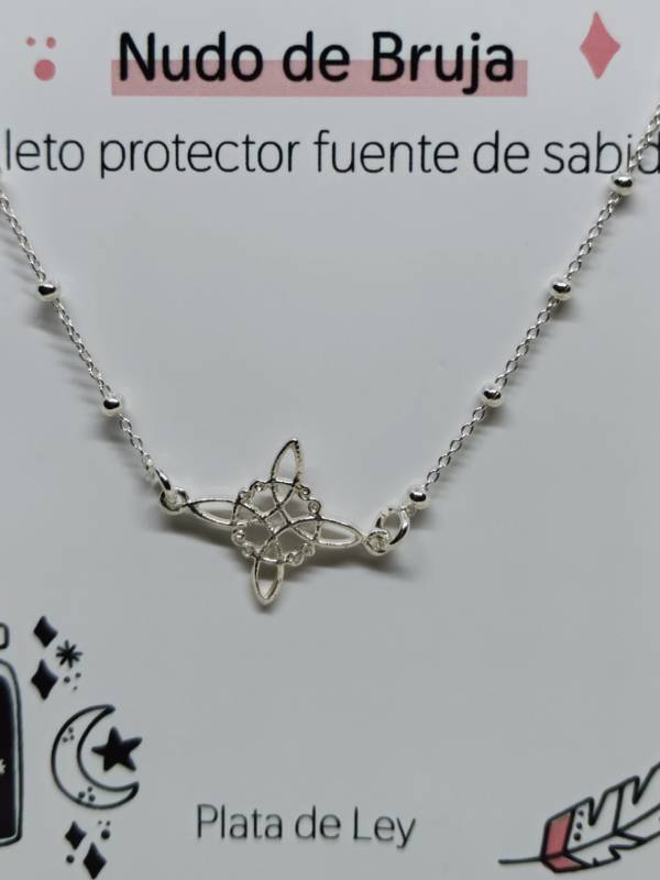 Pulsera Nudo de la bruja plata S925