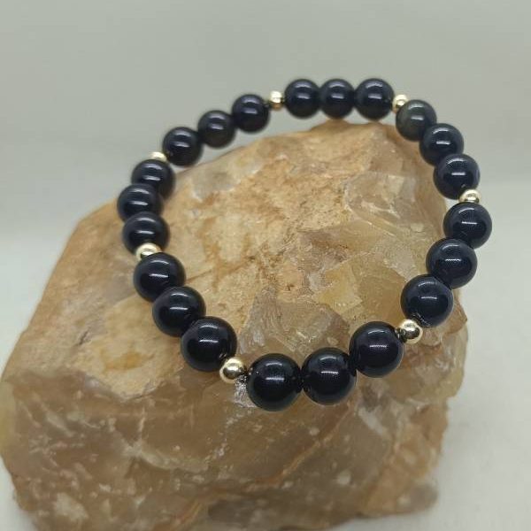 Pulsera Onix y Oro 14 K