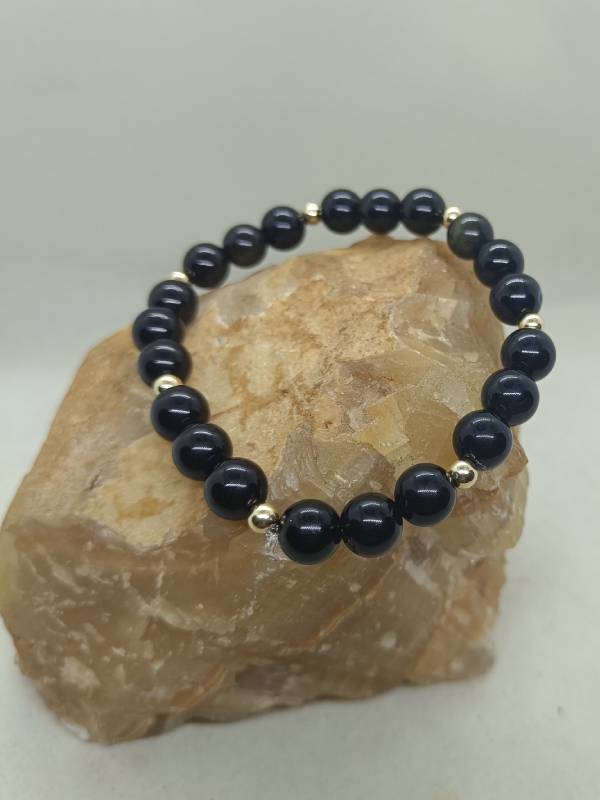 Pulsera Onix y Oro 14 K