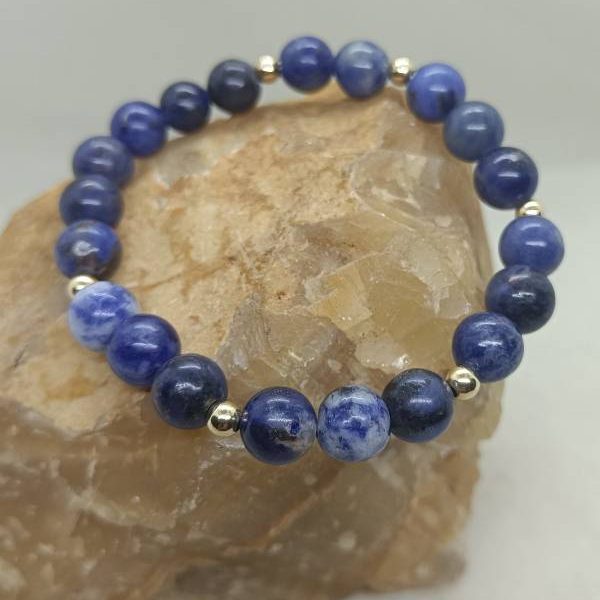 Pulsera Sodlita y Oro de 14 k