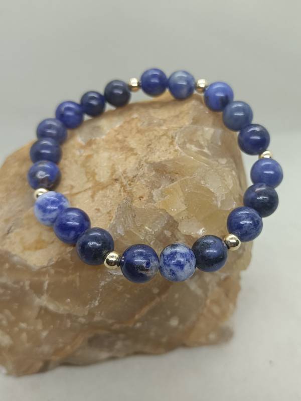 Pulsera Sodlita y Oro de 14 k