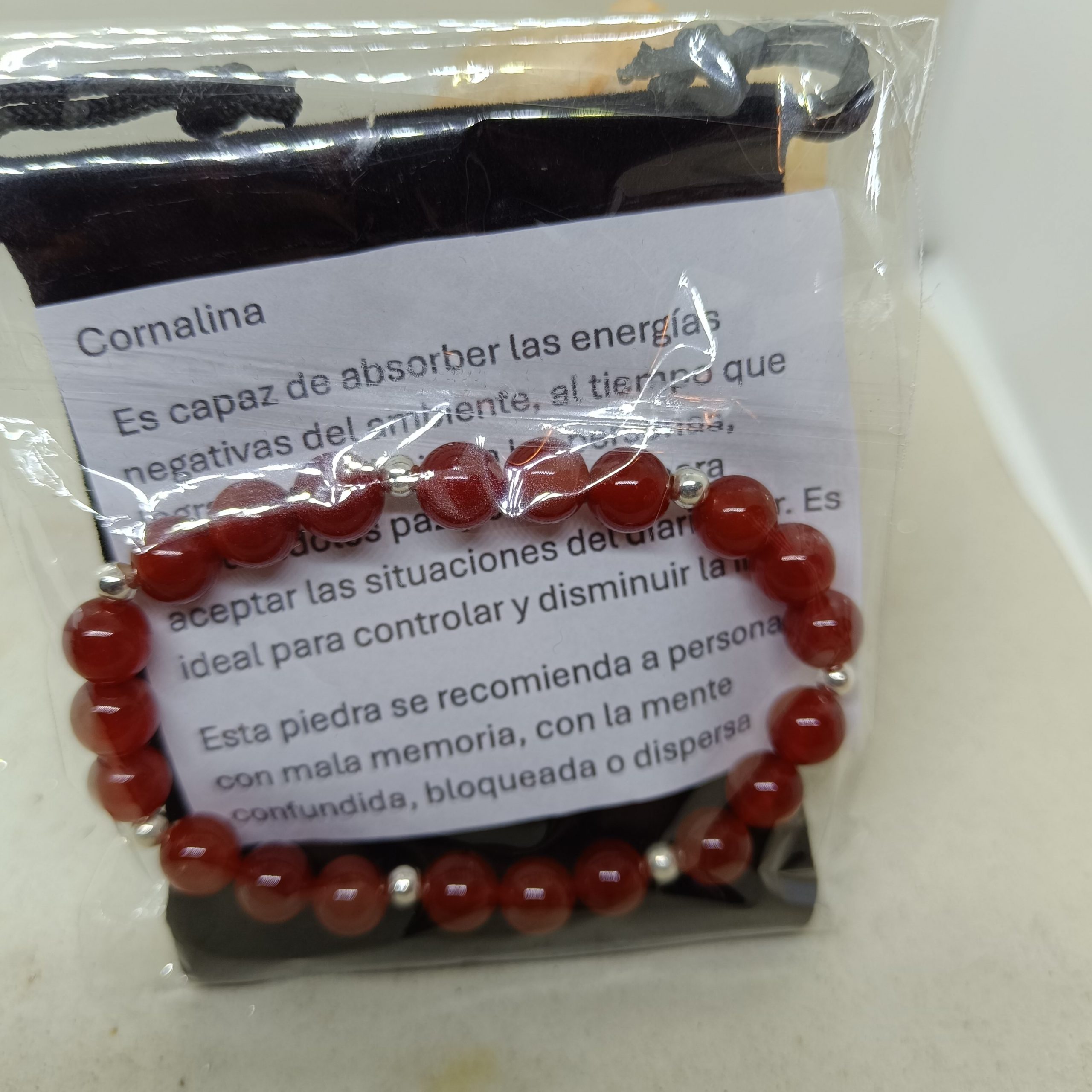 Pulsera corneola y plata - Imagen 2