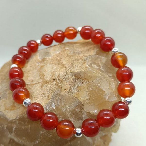 Pulsera corneola y plata