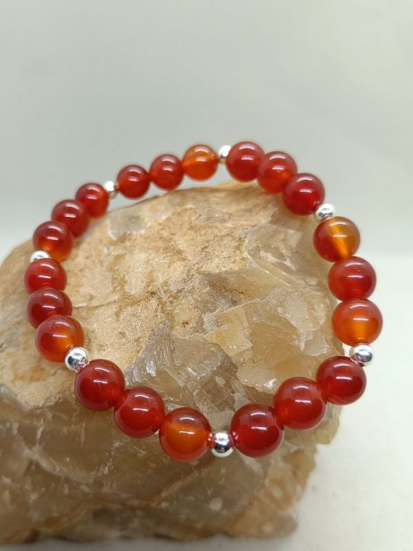 Pulsera corneola y plata