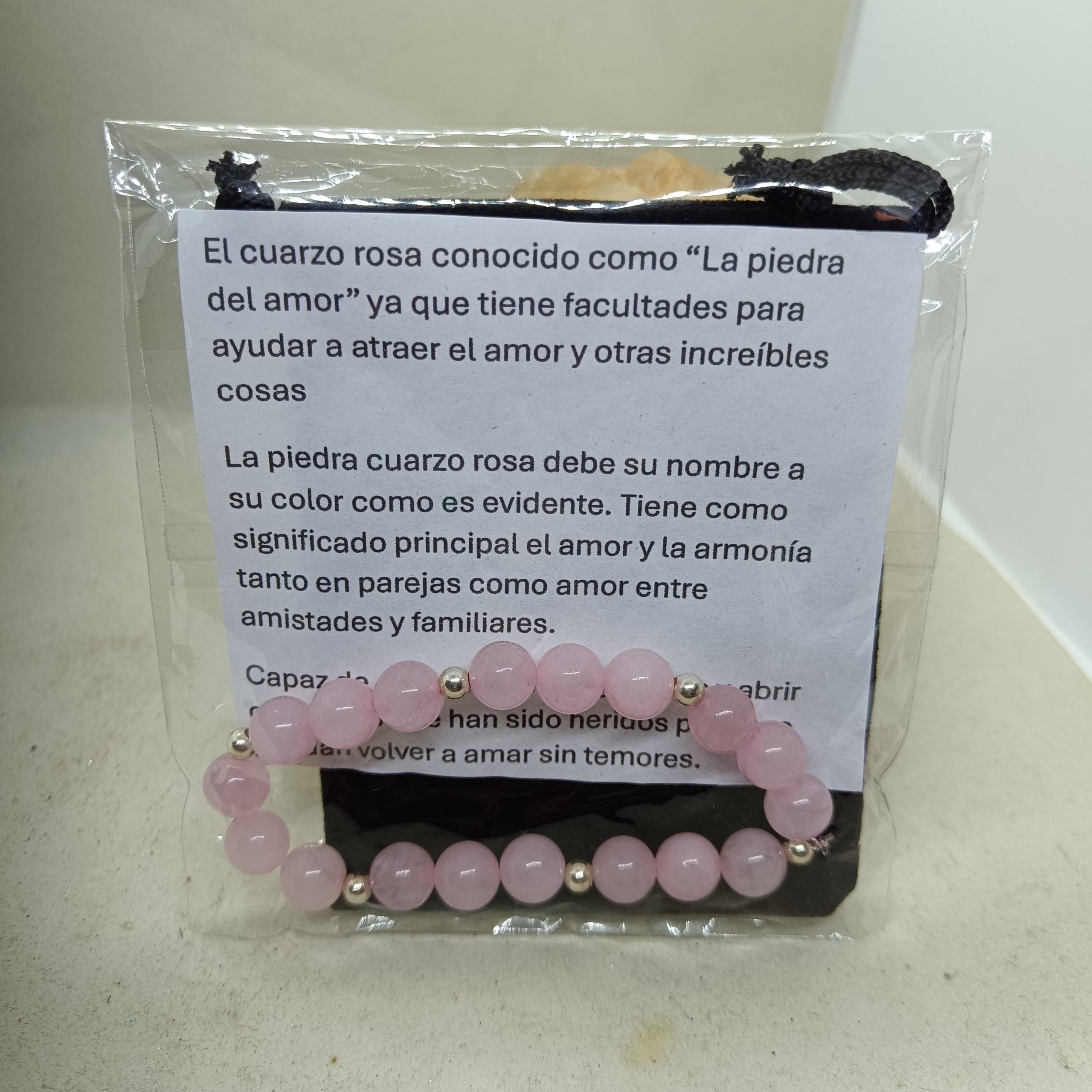 Pulsera Cuarzo Rosa y Plata - Imagen 2