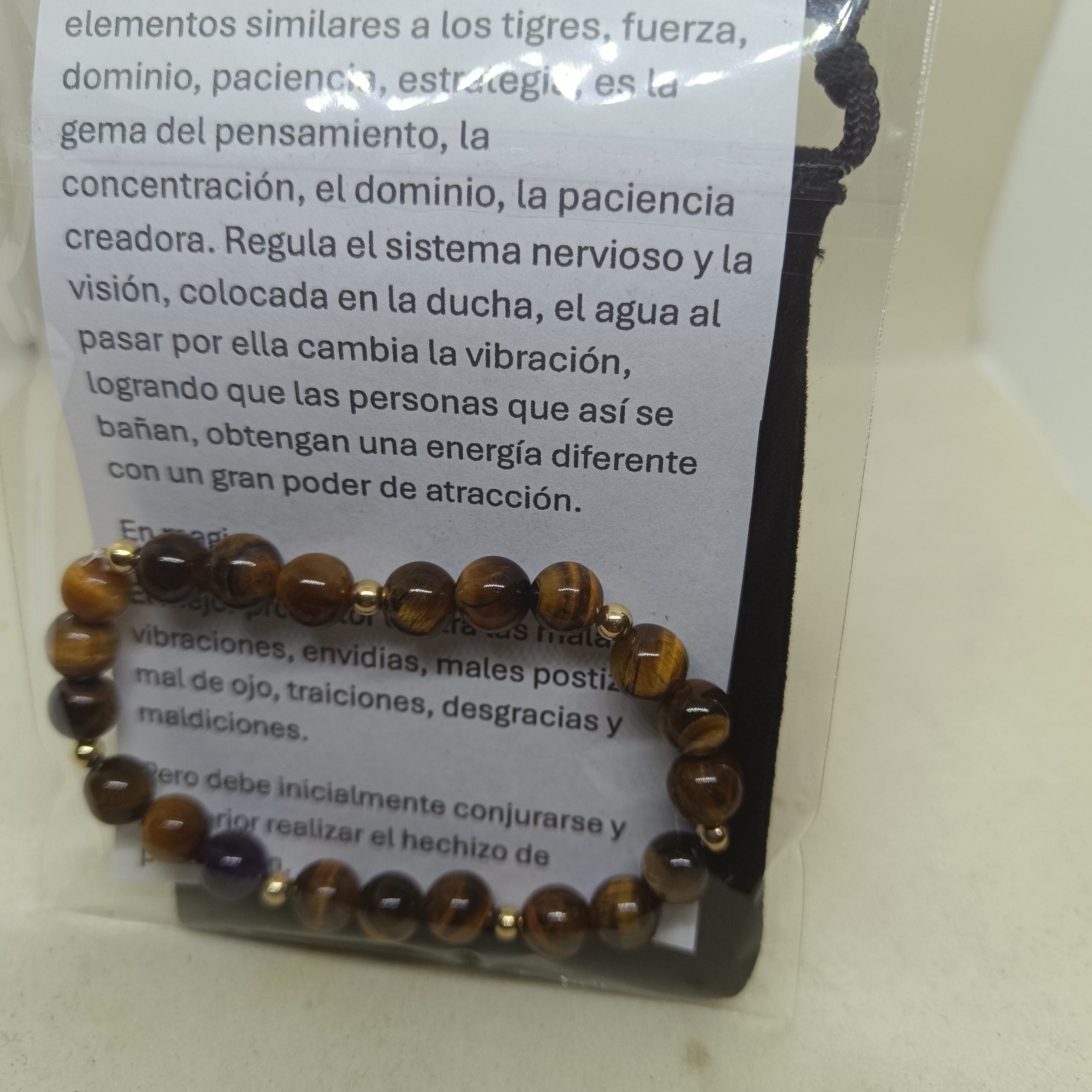 Pulsera ojo de tigre y plata - Imagen 2