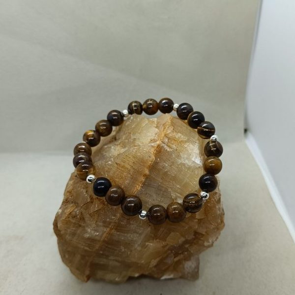 Pulsera ojo de tigre y plata