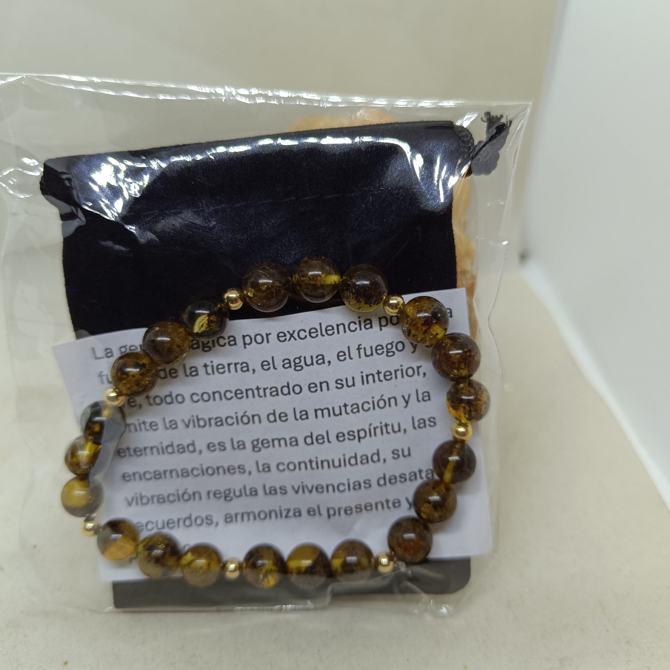 Pulsera ámbar y oro de 14 k - Imagen 2