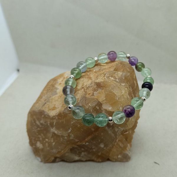 Pulsera fluorita y plata