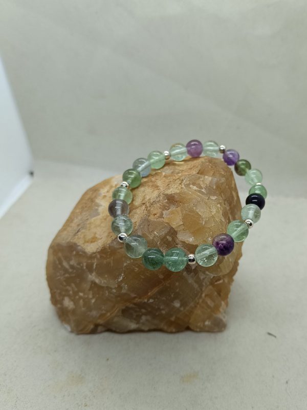 Pulsera fluorita y plata
