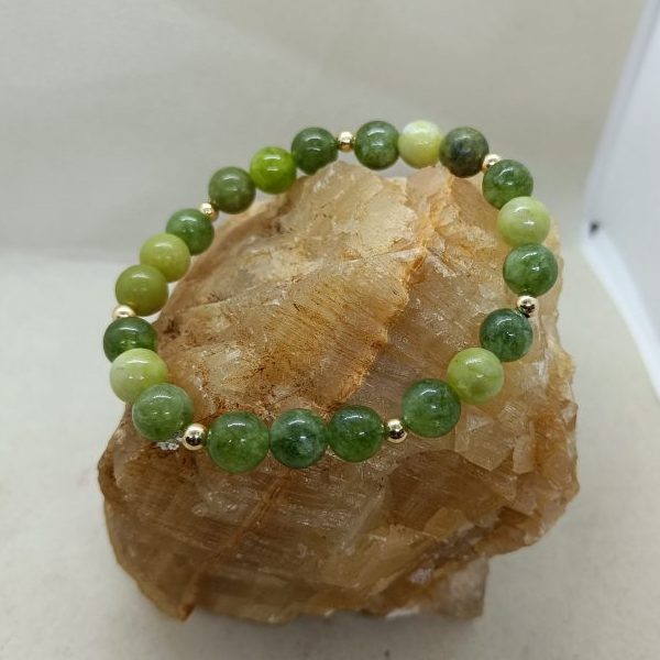 Pulsera Jade y oro de 14 k