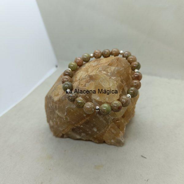 Pulsera Unakita y oro de 14 k