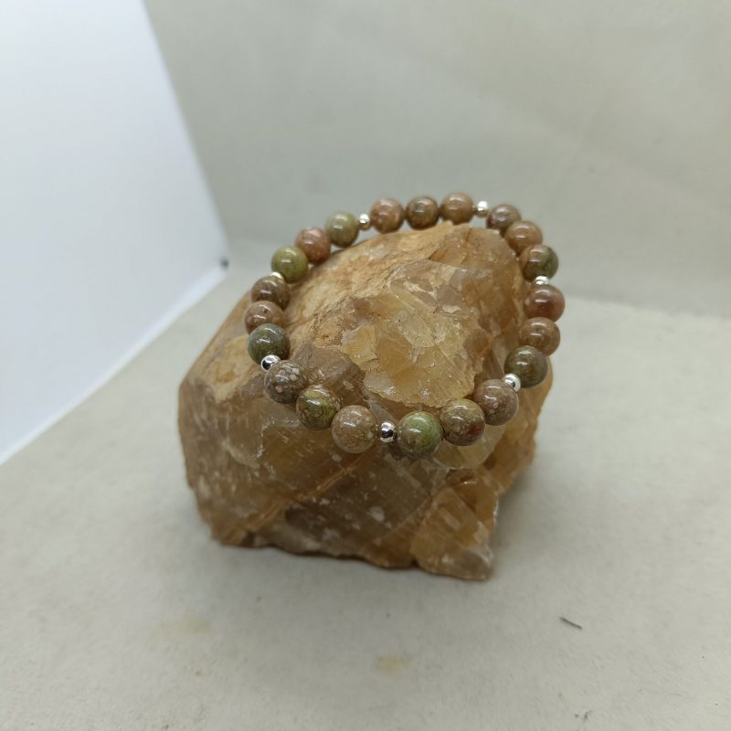 Pulsera Unakita y oro de 14 k