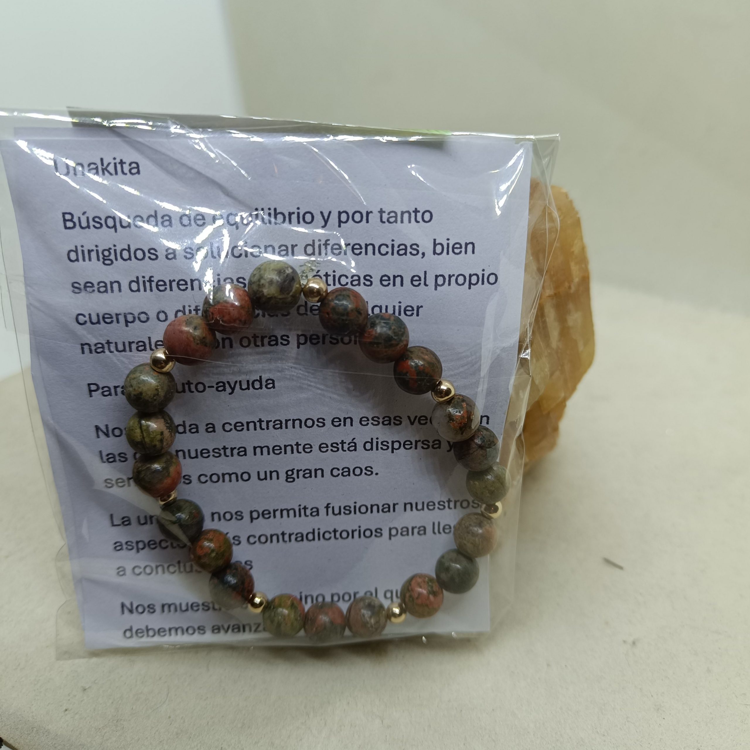 Pulsera Unakita y oro de 14 k - Imagen 2