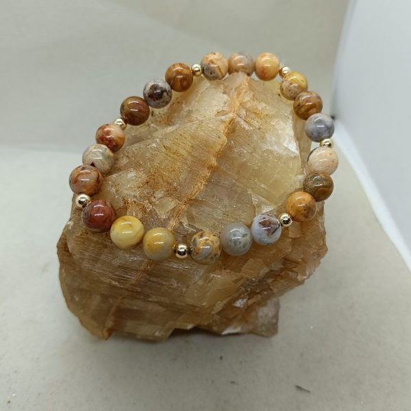 Pulsera Ágata y oro de 14 k