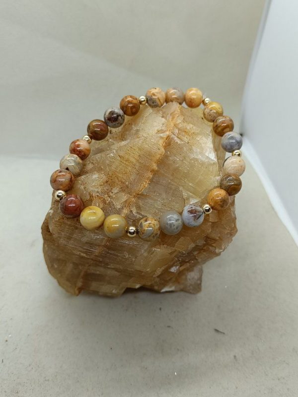 Pulsera Ágata y oro de 14 k