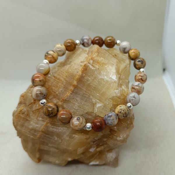 Pulsera Ágata y plata de ley