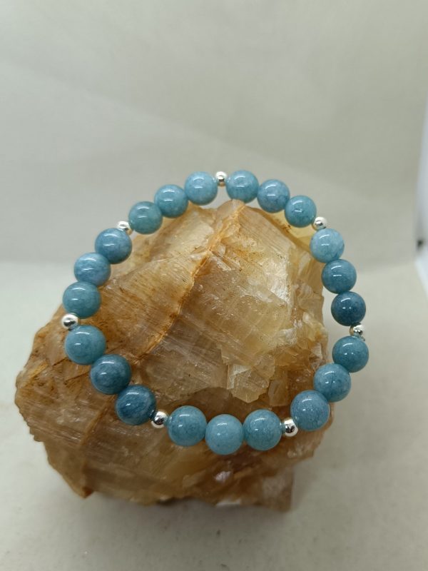 Pulsera Aguamarina y plata de ley