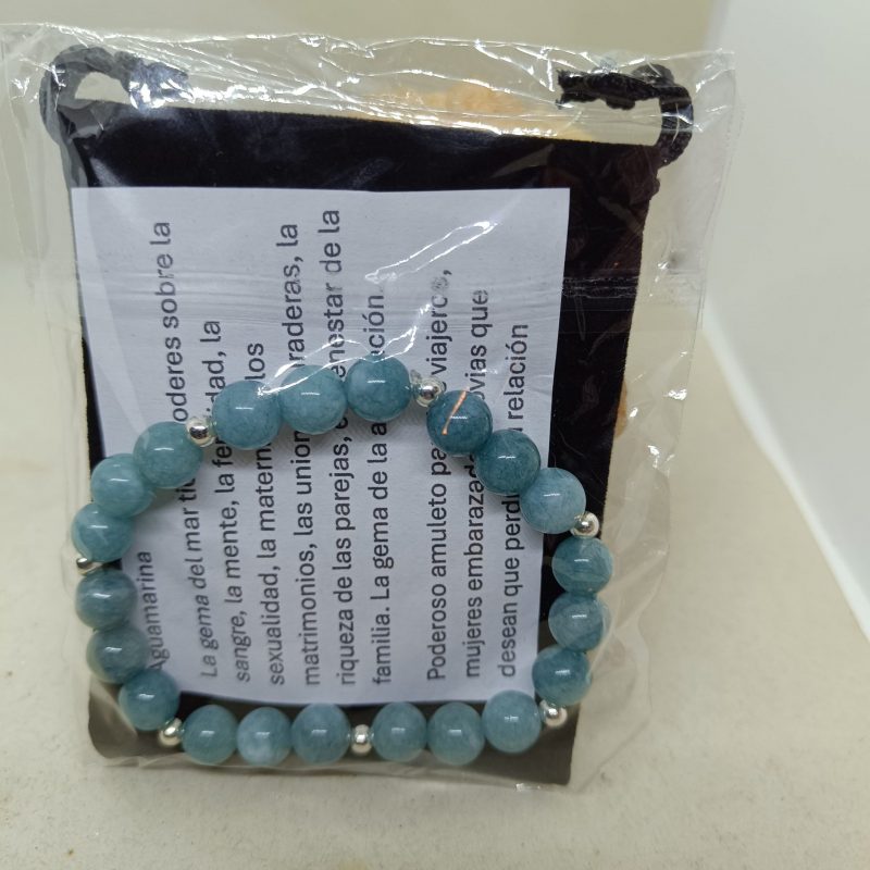 Pulsera Aguamarina y plata de ley - Imagen 2