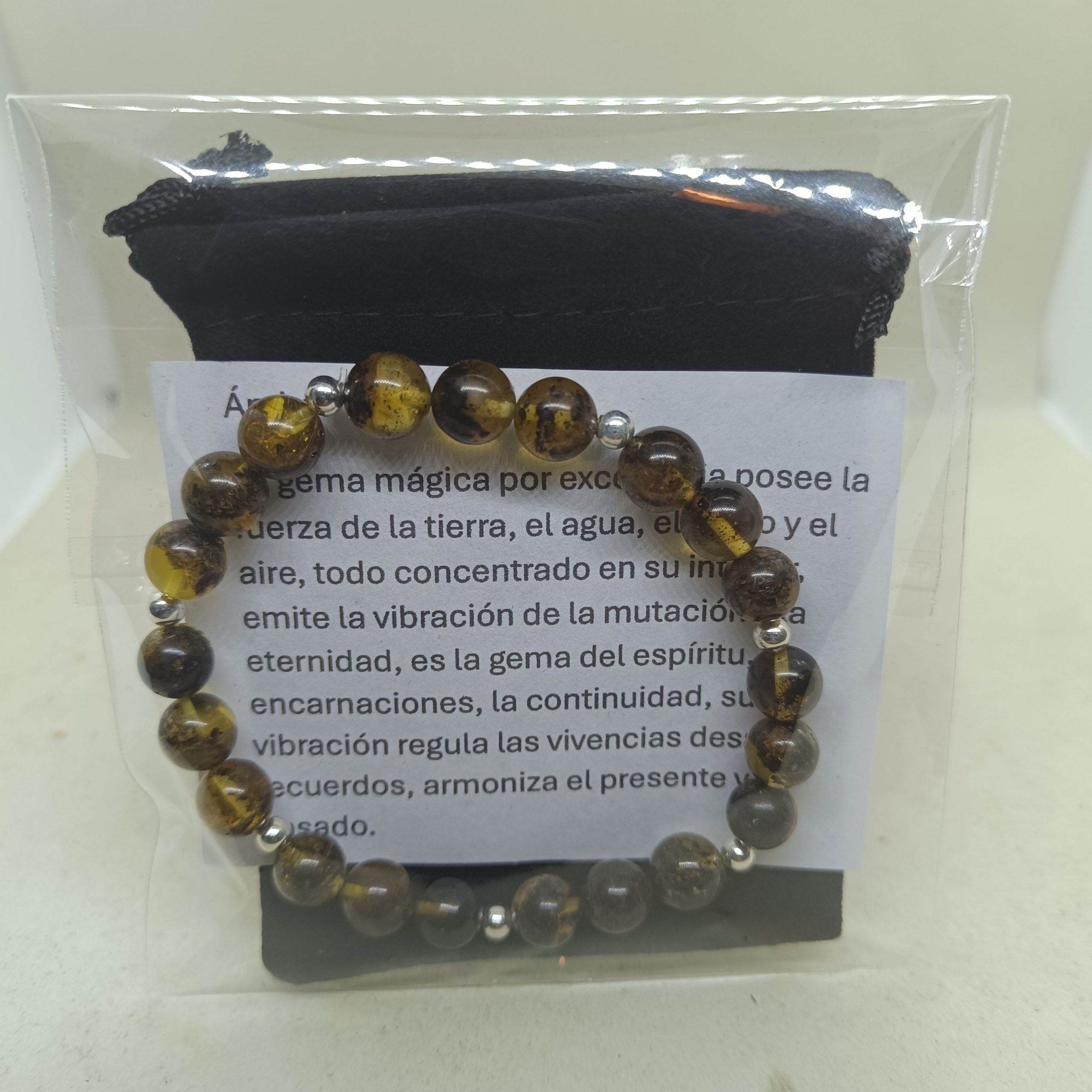 Pulsera ámbar y plata - Imagen 2