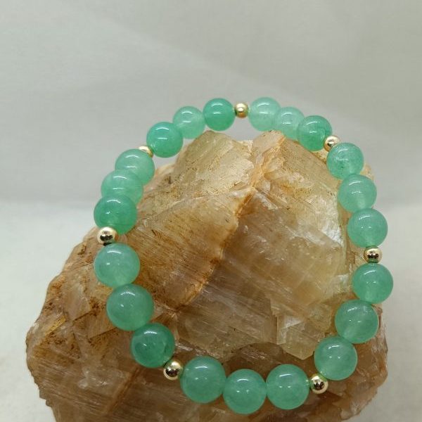 Pulsera Aventurina y oro 14 k