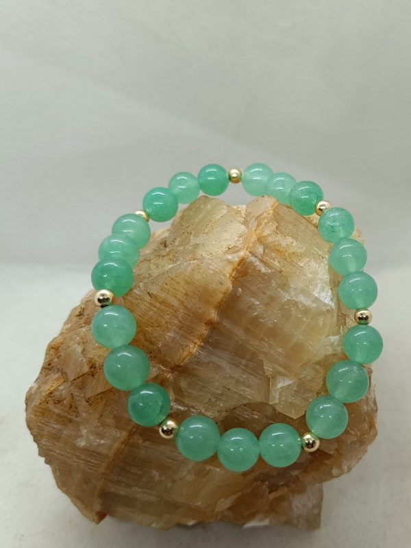 Pulsera Aventurina y oro 14 k