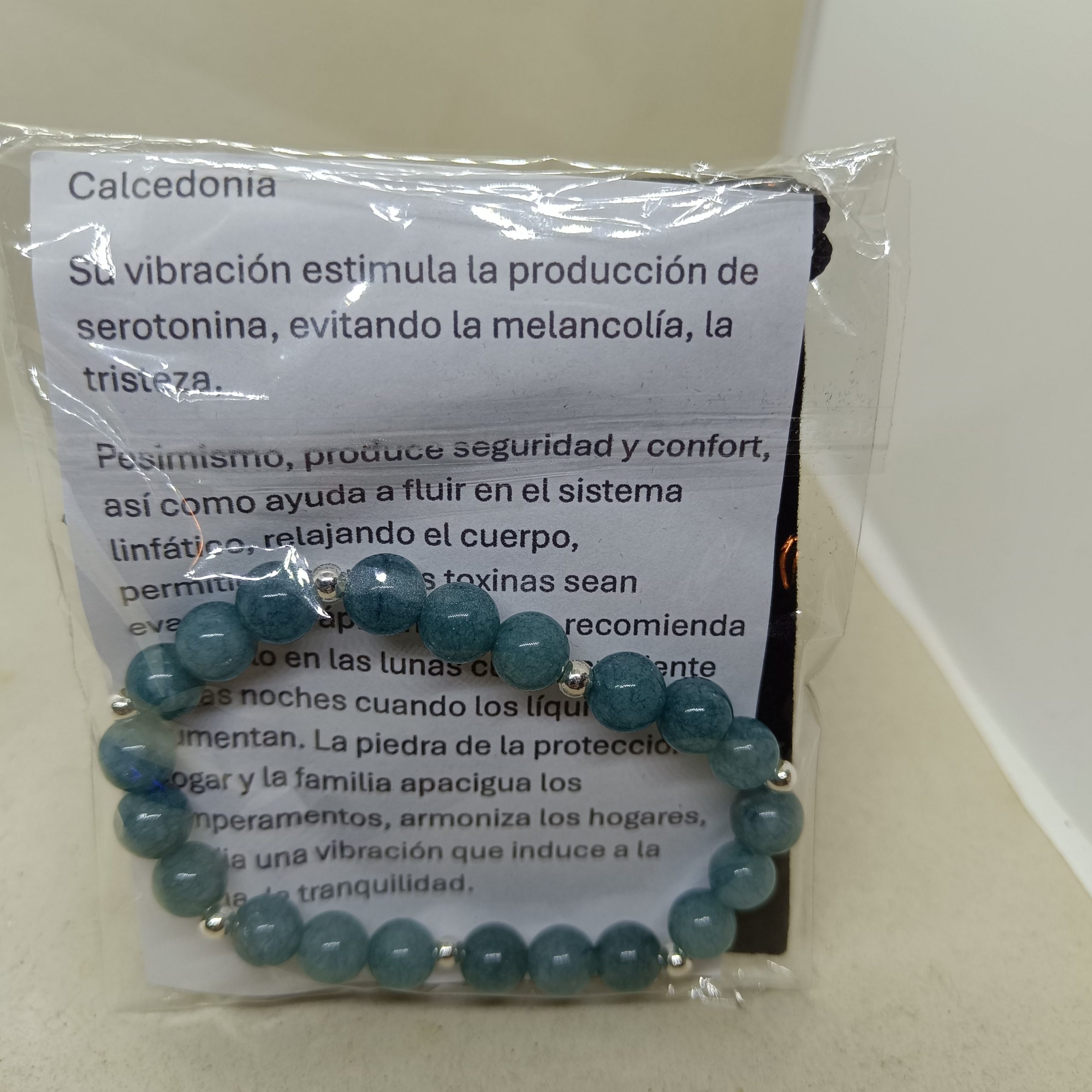 Pulsera Calcedonia y plata de ley - Imagen 2