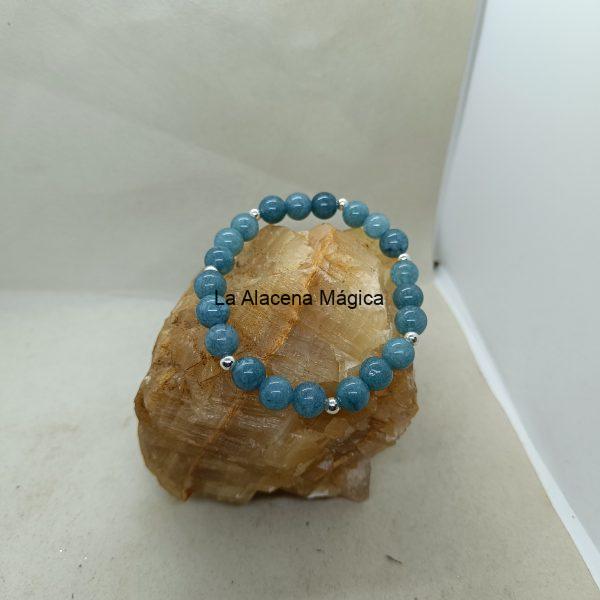 Pulsera Calcedonia y plata de ley