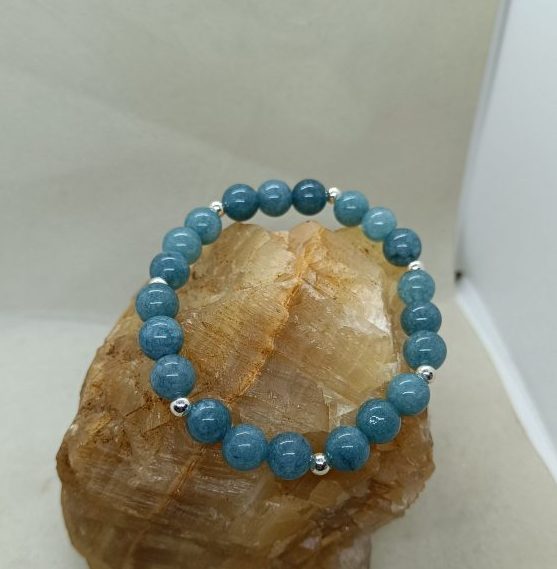 Pulsera Calcedonia y plata de ley