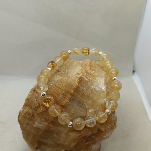 Pulsera Citrino y plata de ley