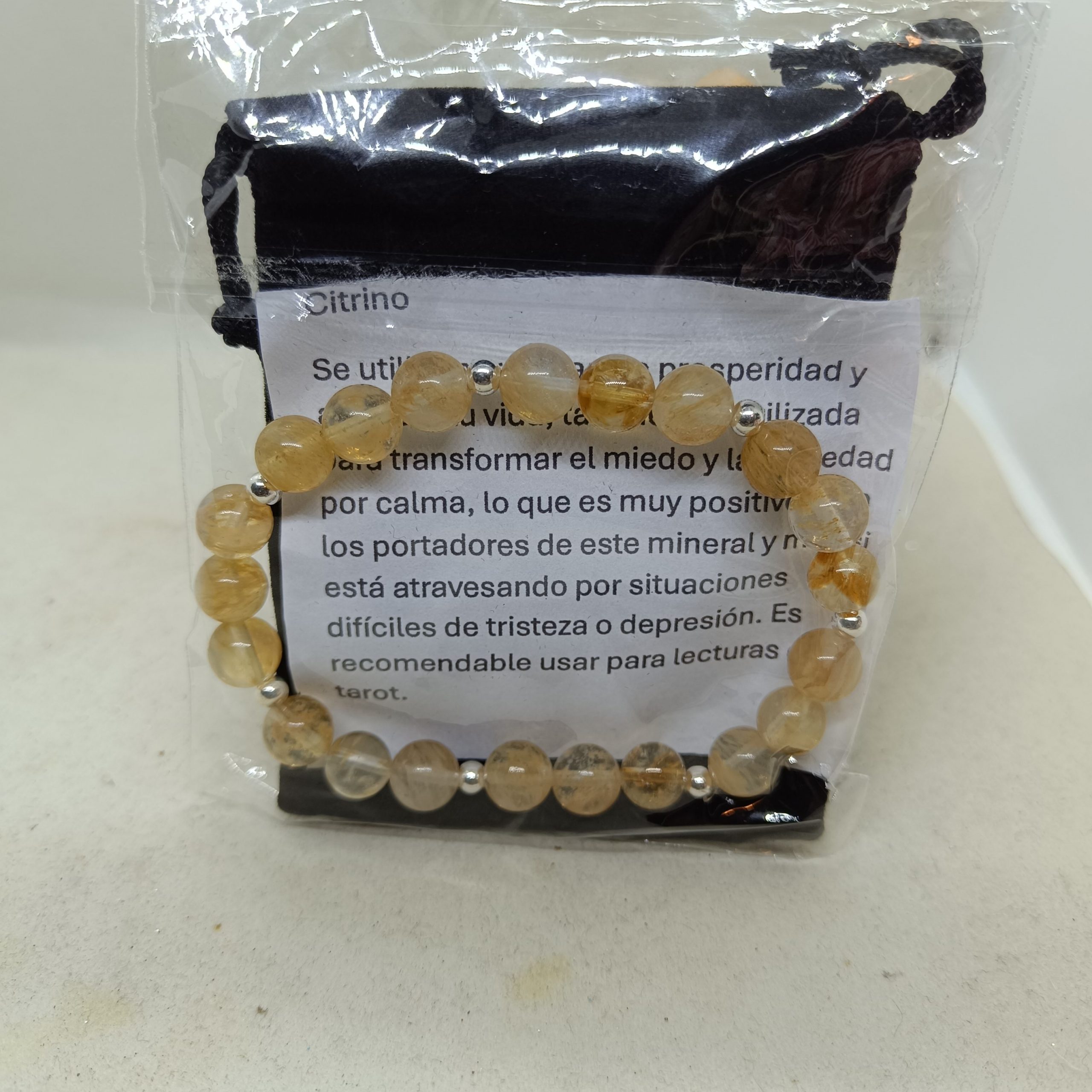 Pulsera Citrino y plata de ley - Imagen 2