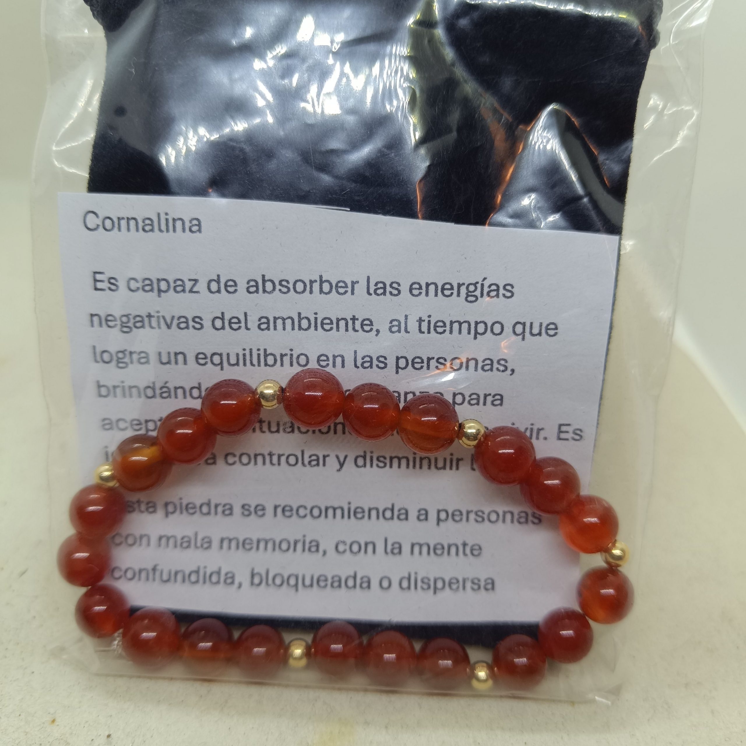 Pulsera Corneola y oro de 14 k - Imagen 2