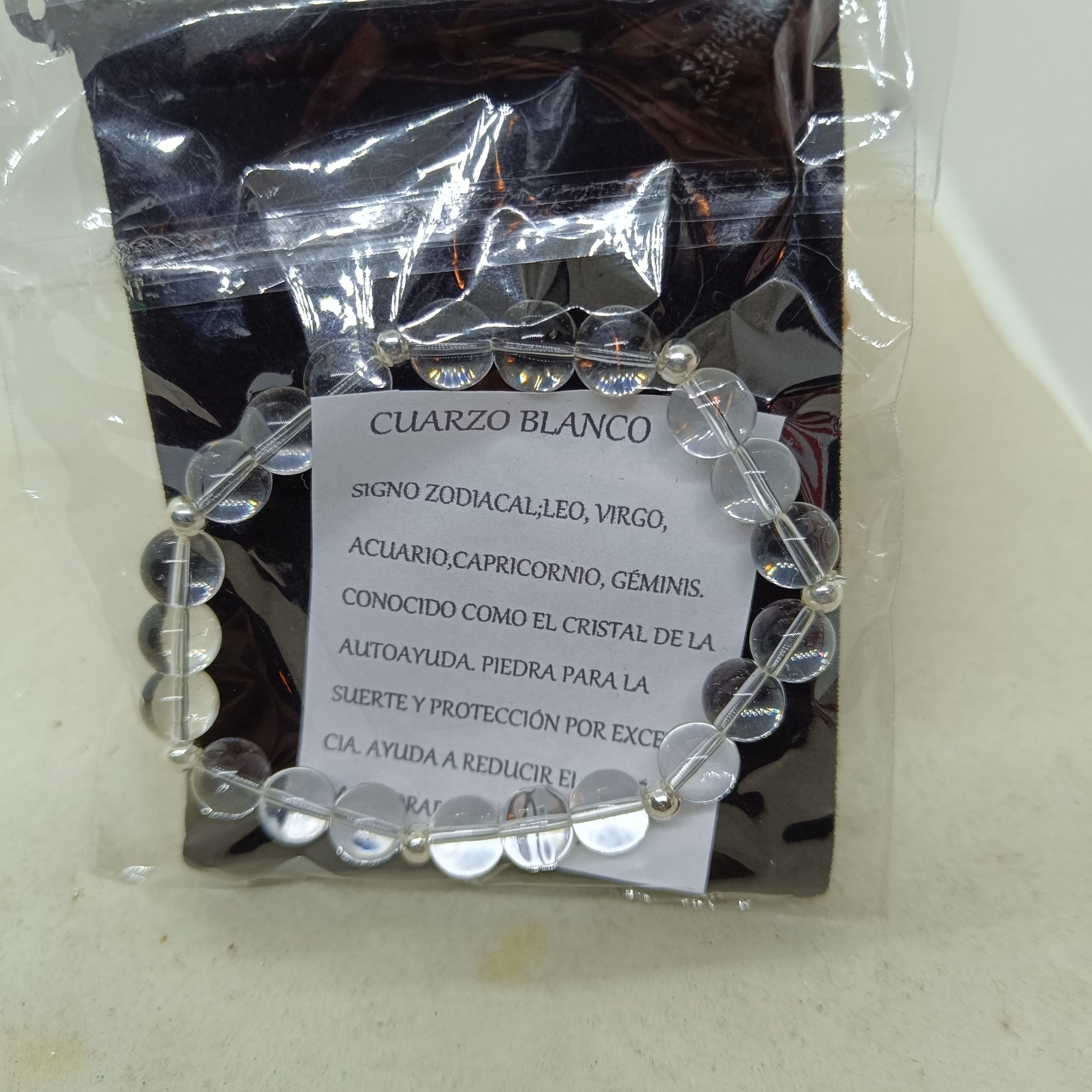 Pulsera Cuarzo blanco y plata de ley - Imagen 2