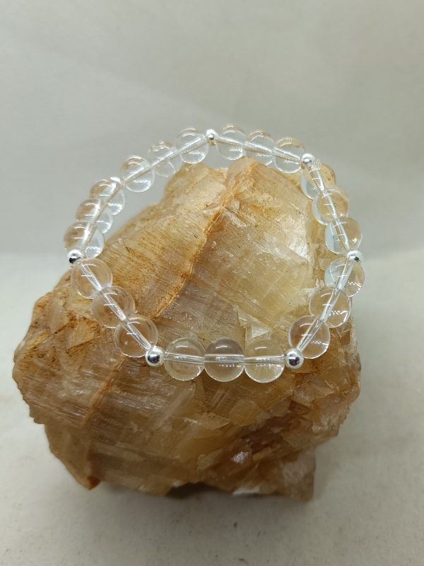 Pulsera Cuarzo blanco y plata de ley