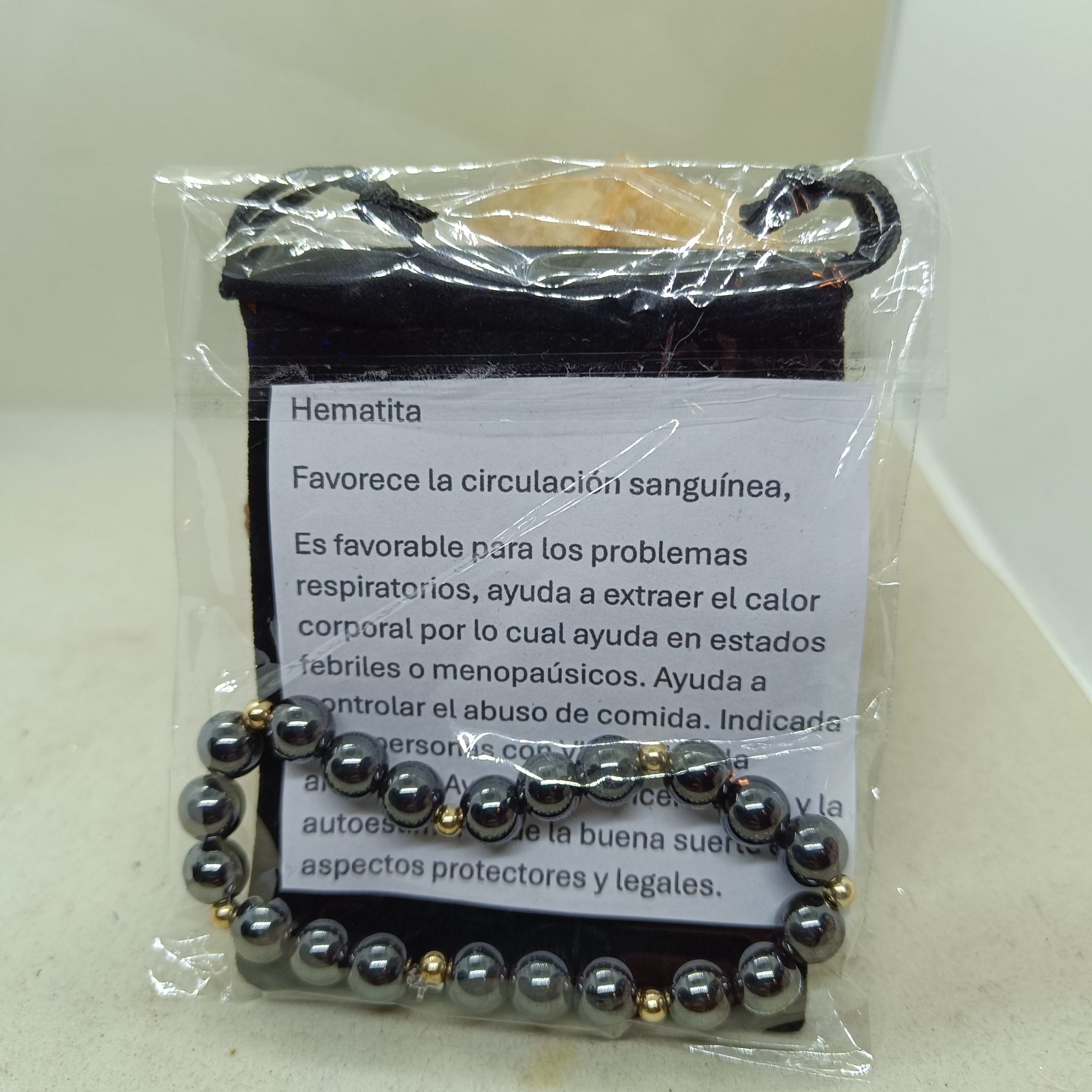Pulsera hematite y oro de 14 k - Imagen 2