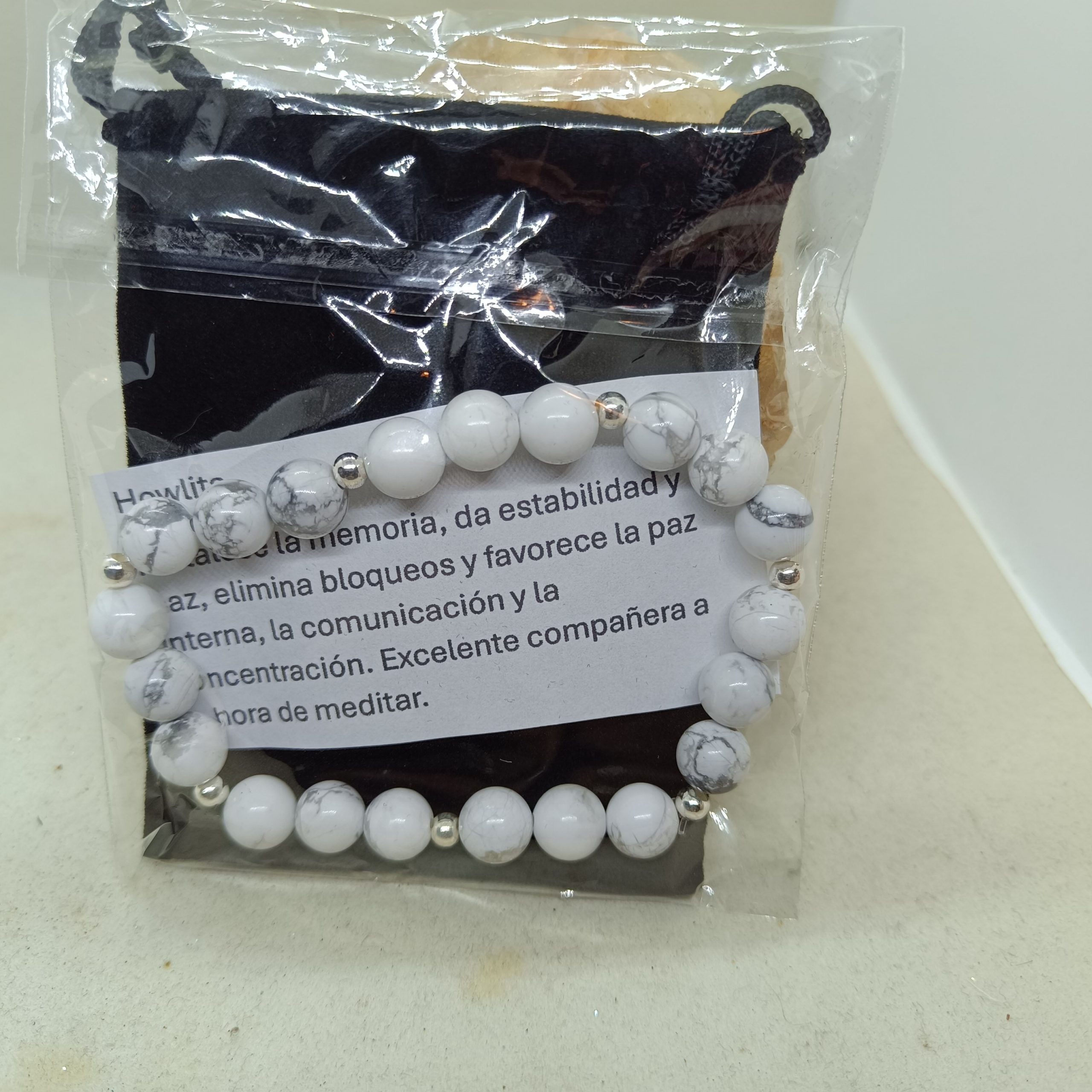 Pulsera Howlita y plata - Imagen 2