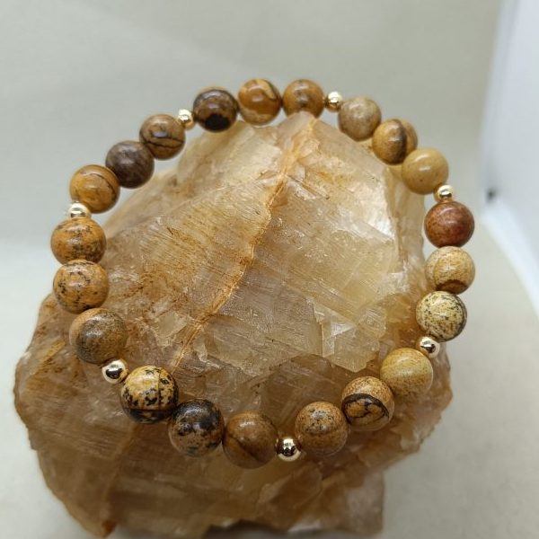 Pulsera Jaspe y oro de 14 k
