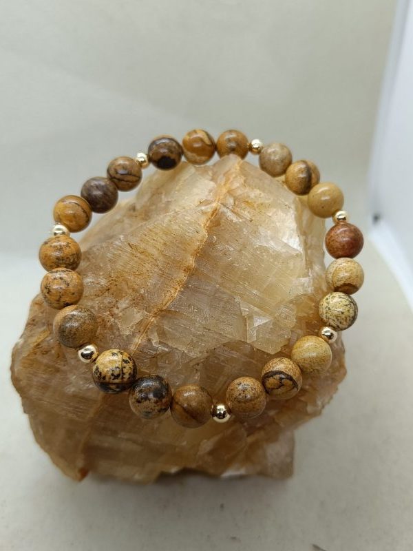 Pulsera Jaspe y oro de 14 k
