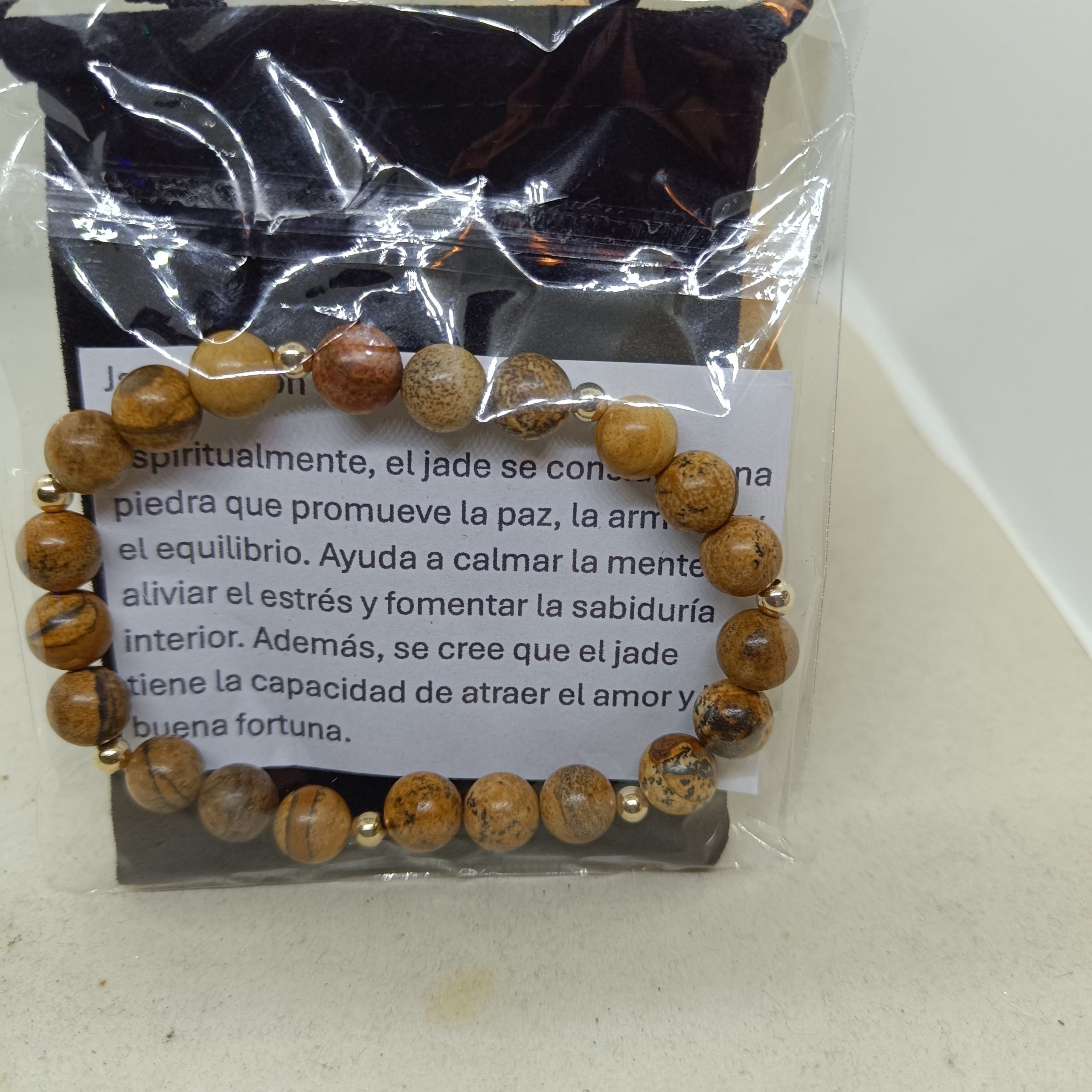 Pulsera Jaspe y oro de 14 k - Imagen 2